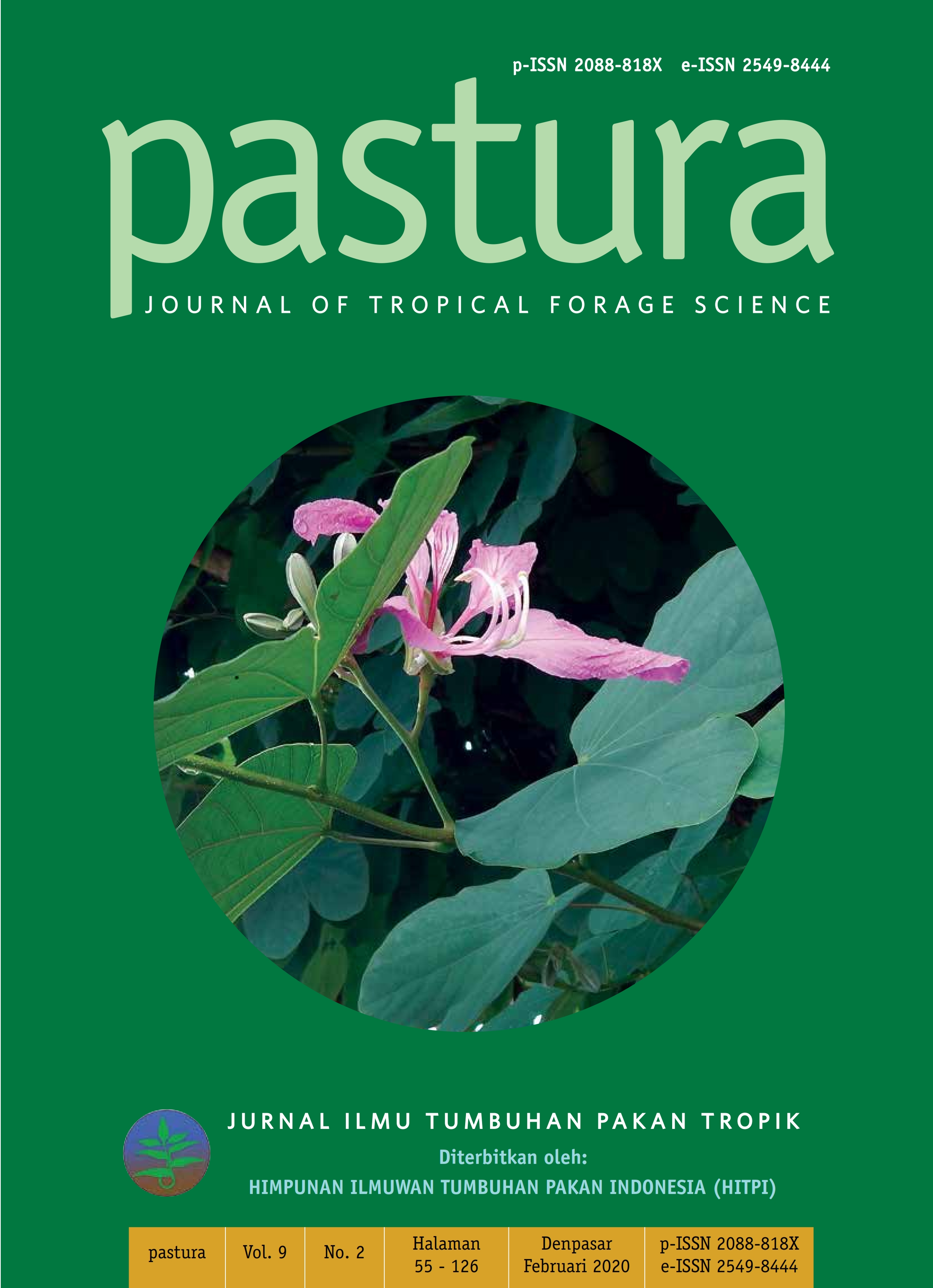 Pastura kali ini memuat berbagai artikel teknologi budidaya tumbuhan pakan  dan jenis tanaman pakan lokal sebagai sumber biodiversitas tanaman pakan ternak.  Teknologi tumbuhan pakan antara lain meliputi teknologi pupuk dan pemupukan,  peningkatan kualitas hasil olahan hijauan pakan (silase dan biscuit), pemanfaatan  rumput laut dan lidah buaya sebagai sumber pakan, asosiasi tanaman pakan, potensi  Canavalia dan kesejahteraan ternak.  Artikel-artikel tersebut sangat inspiratif dalam mendukung percepatan  implementasi dan pengembangan konsentrat hijau.  Semoga pastura dapat menjadi  inspirasi dalam upaya pengembangan tanaman pakan berkelanjutan yang ramah  lingkungan.